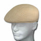 A beige, woven flat cap rests on a white mannequin head, showcasing the hat's simple, textured design against a plain background.