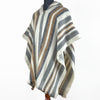 Llama Wool Unisex South American Handwoven Poncho - striped pattern