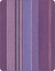 Chuquipata baby alpaca wool blanket – a pattern of vertical stripes in various shades of purple and lavender, with thin contrasting lines, creating an abstract design
