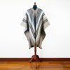 Llama Wool Unisex South American Handwoven Serape Poncho - XXL - striped pattern