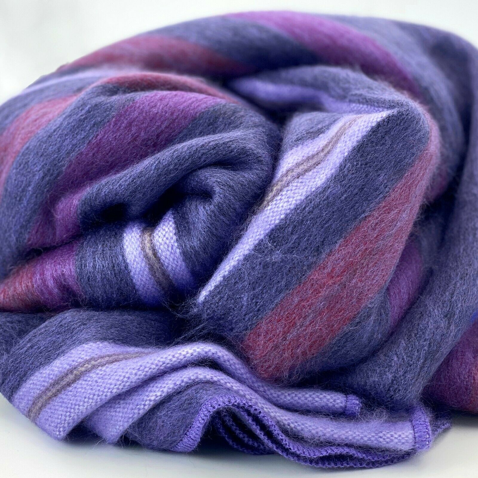 Baby Alpaca Wool Throw Blanket – 45x60 Inch Multicolor Striped – Latitude Zero Goods