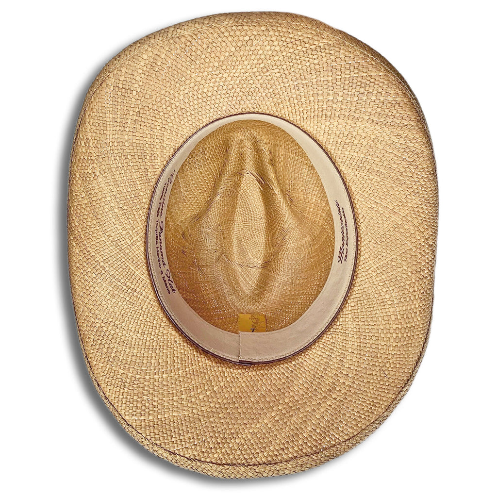 Genuine Cowboy Vaquero Style Panama Hat Handwoven In Ecuador