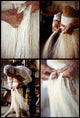 Hands weave fine straw into a hat, highlighting craftsmanship. The scene involves close-up views of deft hands working, situated in a dimly lit workshop environment filled with tools and materials.