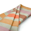 Load image into Gallery viewer, Lloa - Baby Alpaca Wool Throw Blanket / Sofa Cover - Queen 95&quot; x 66&quot; - striped cream/soft pink/carrot/orange/mocha