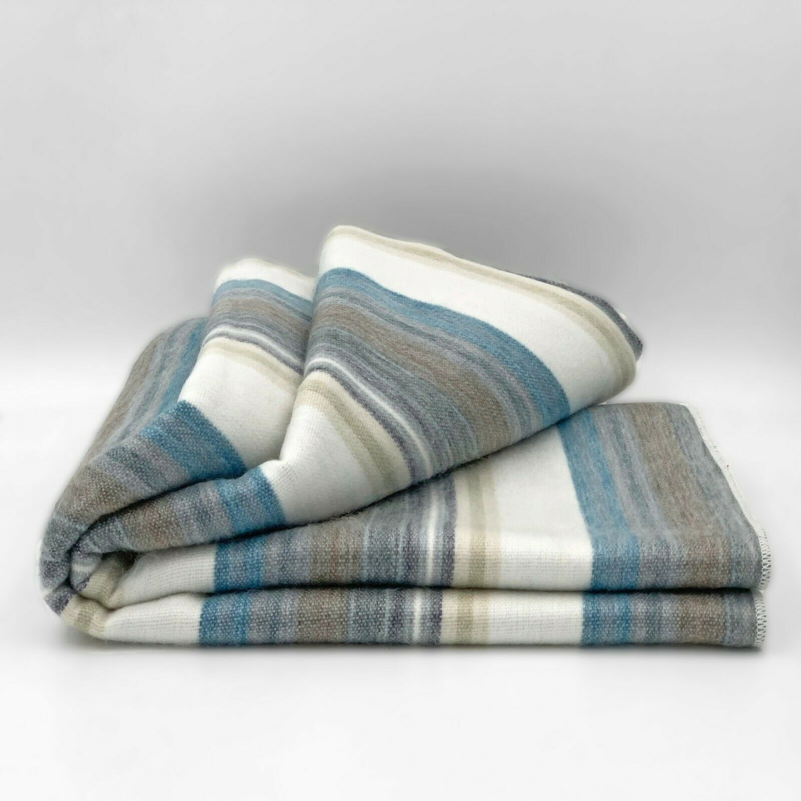 Chuquipogyo - Baby Alpaca Wool Throw Blanket / Sofa Cover - Queen 95" x 65" - multi colored thin stripes pattern