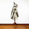 Pullaguari - Llama Wool Unisex South American Handwoven Poncho - white - striped pattern