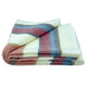 Rucu baby alpaca wool blanket – a neatly folded blanket displays wide horizontal stripes in shades of red, blue, and gray on a white background, placed against a plain white backdrop