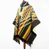 Zarza - Baby Alpaca wool Hooded Unisex Poncho XXL - Aztec pattern - BROWN