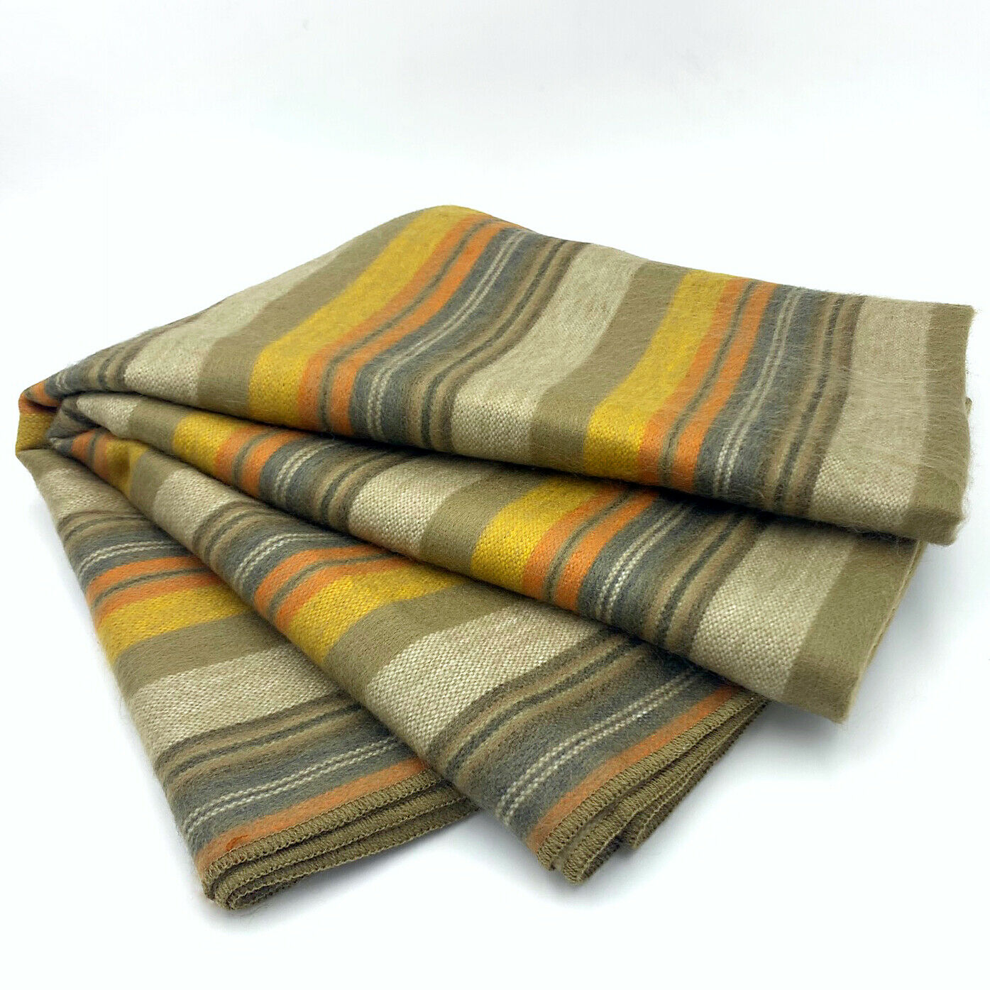 Rumi - Baby Alpaca Wool Throw Blanket / Sofa Cover - Queen 90" x 65" - multi colored thin stripes pattern