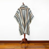 Llama Wool Unisex South American Handwoven Poncho - striped pattern