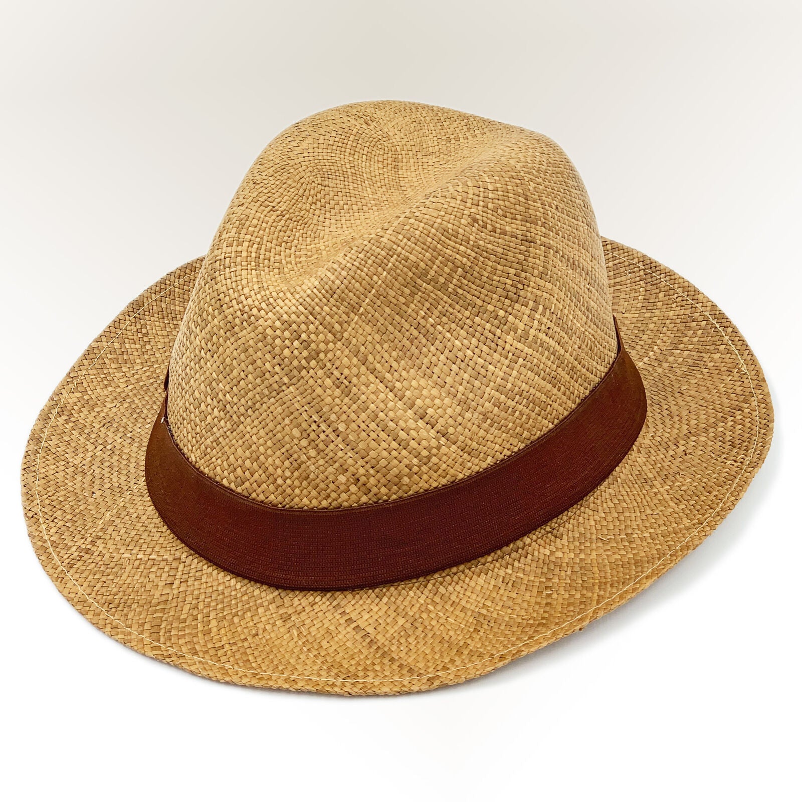 Genuine Trilby Fedora Panama Hat Handwoven In Ecuador - Short Brim