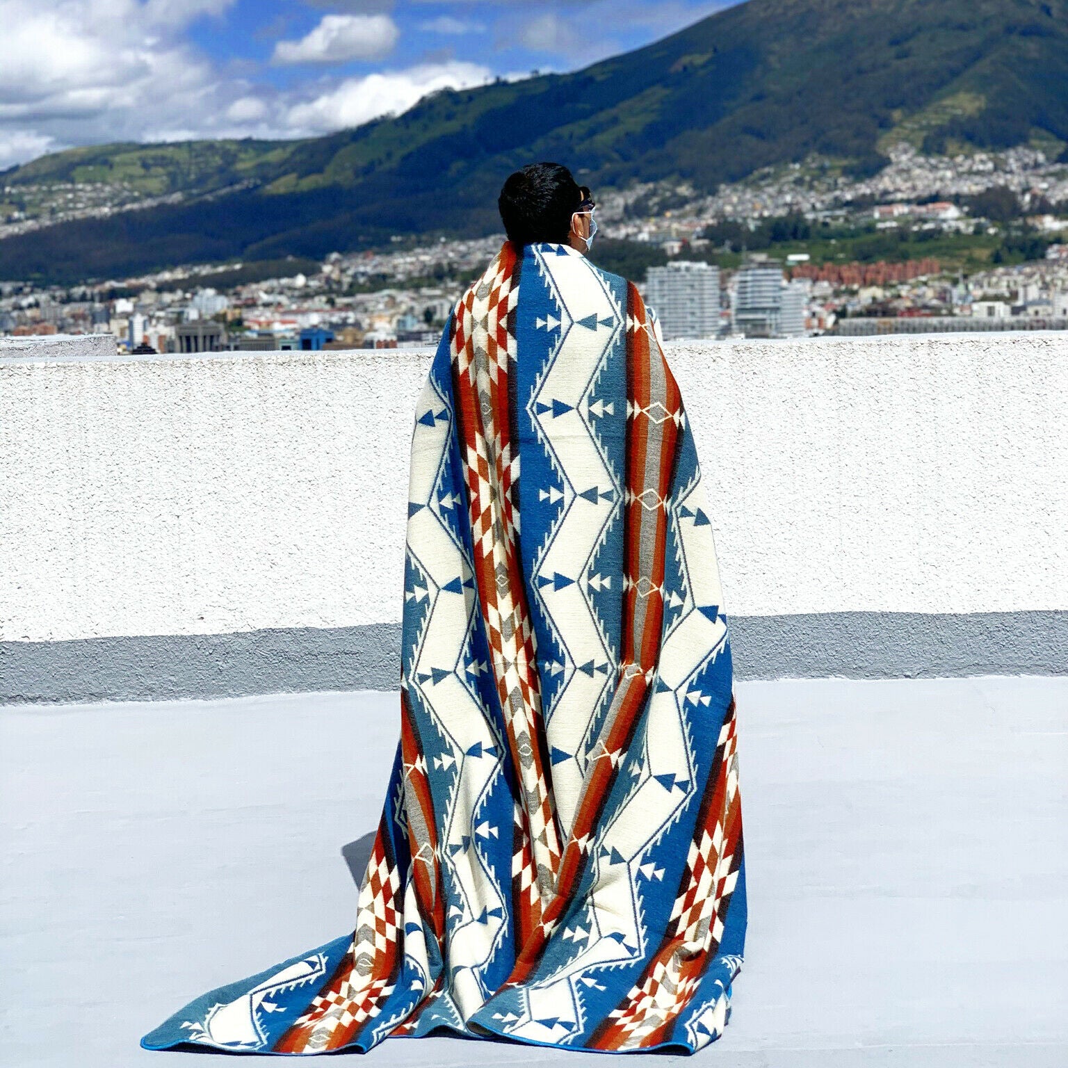 Chirupe - Baby Alpaca Blanket - Extra Large - Aztec Southwest Pattern