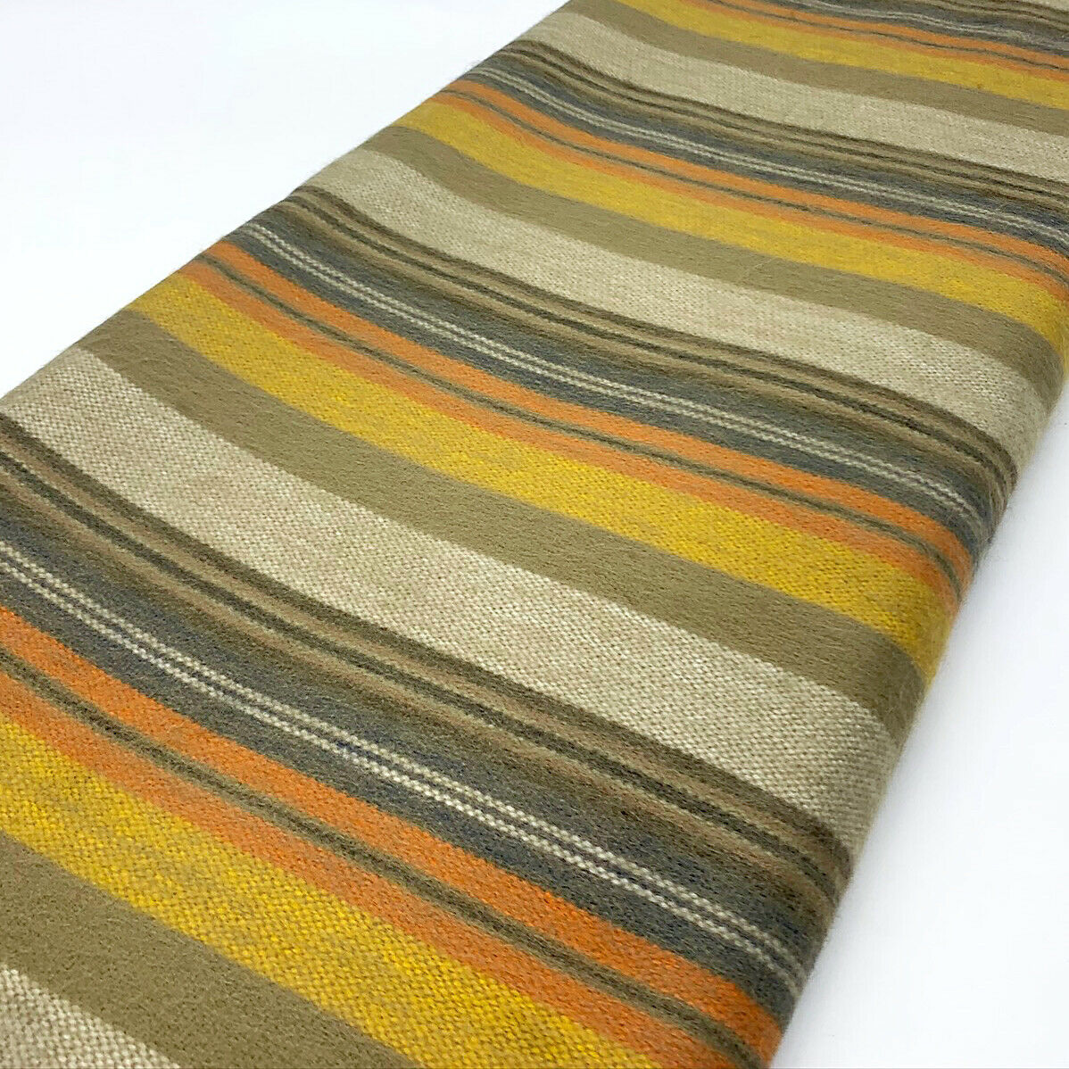 Rumi - Baby Alpaca Wool Throw Blanket / Sofa Cover - Queen 90" x 65" - multi colored thin stripes pattern