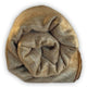 Quisapincha baby alpaca wool blanket – a rolled-up, light brown woolen blanket displayed against a plain white background, highlighting its soft, textured surface