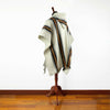 Load image into Gallery viewer, Pullaguari - Llama Wool Unisex South American Handwoven Poncho - white - striped pattern