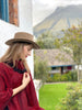 Tundayme - Lightweight Baby Alpaca Collared Poncho - Deep Red - Unisex