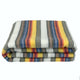 Guayan baby alpaca wool blanket – a folded blanket features horizontal stripes in colors like yellow, red, blue, and gray, resting on a plain white background