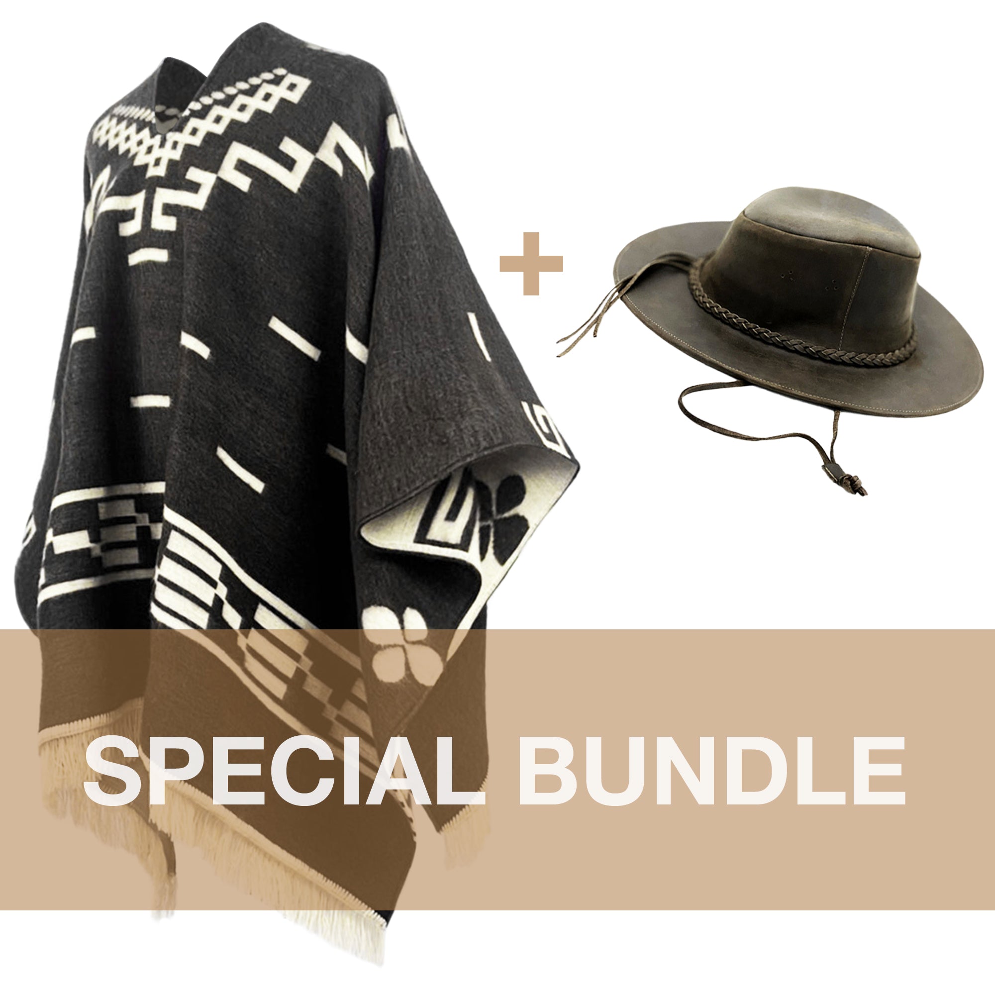 Clint Eastwood Western Cowboy bundle - buy a poncho and a hat and SAVE!