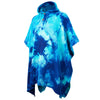 Numbiaranga - Llama Wool Unisex South American Handwoven Hooded Poncho - sky blue abstract pattern