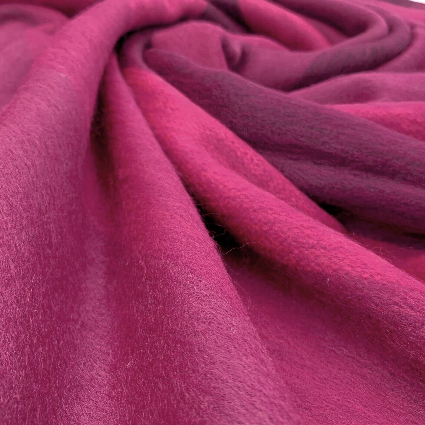 Chontamarca - Baby Alpaca Wool Throw Blanket / Sofa Cover - Queen - Thick Stripes Pattern Fuchsia/Pink