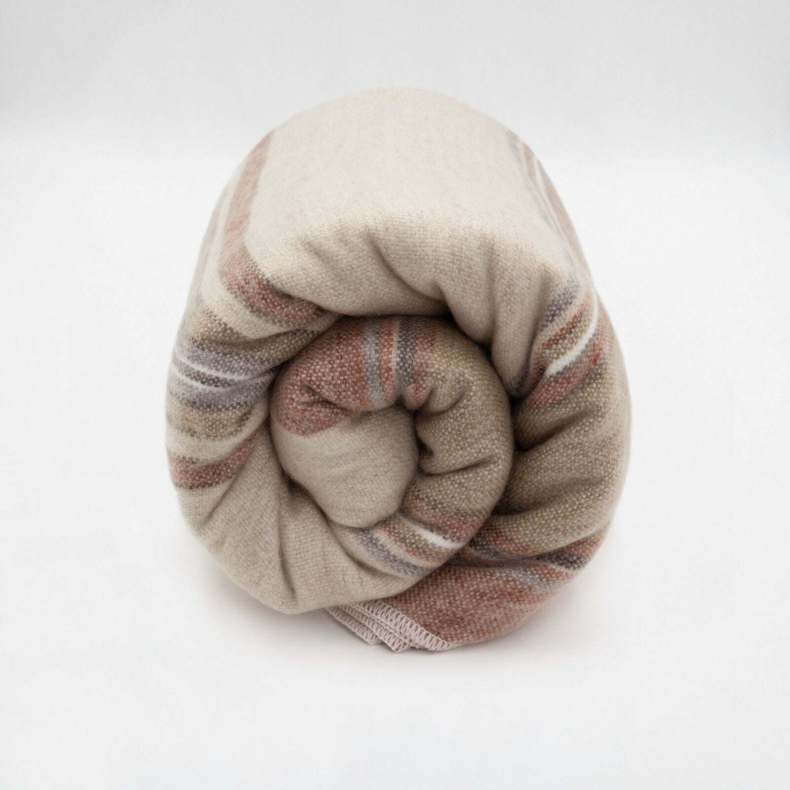 Zhumir - Baby Alpaca Wool Throw Blanket / Sofa Cover - Queen 95" x 66" - earthy stripes pattern