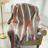Load image into Gallery viewer, Pita - Baby Alpaca Wool Throw Blanket / Sofa Cover - Queen 97&quot; x 67&quot; - multi coloured thin stripes pattern