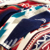 Load image into Gallery viewer, Cochasqui - Baby Alpaca Blanket - Extra Large - reversible Aztec Southwest Pattern - Blue