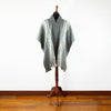 Yawi - Llama Wool Unisex South American Handwoven Hooded Poncho - gray with diamonds pattern