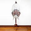 Load image into Gallery viewer, Amaluza - Lightweight Baby Alpaca Hooded Poncho - Ivory with Aztec Pattern - Unisex