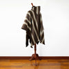 Chinapintza - Llama Wool Unisex South American Handwoven Thick Hooded Poncho - striped - brown