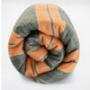 Load image into Gallery viewer, Pusanuma - Baby Alpaca Wool Throw Blanket / Sofa Cover - Queen 95 x 67 in - tiger stripes - orange/dark gray