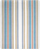 Nongora baby alpaca wool blanket – a pattern of vertical stripes in blue, peach, grey, and yellow on a white background. The design is evenly spaced, creating a repetitive sequence across the image
