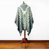 Quimi - Baby Alpaca wool Unisex Hooded Poncho Pullover XXL - Aztec pattern