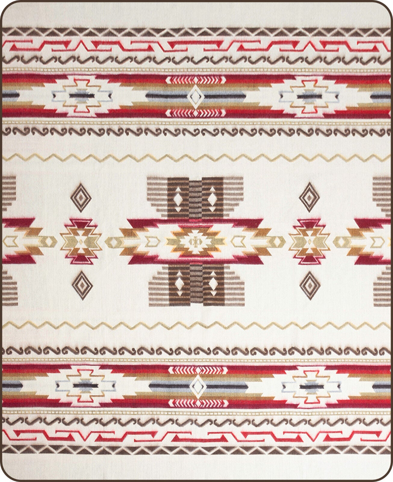 Atuntaqui - Baby Alpaca Blanket - Extra Large - Aztec Southwest Pattern Brown