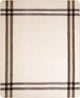 Quisapincha baby alpaca wool blanket – a beige blanket features dark and light brown vertical and horizontal stripes near its edges, creating a border-like pattern, placed on a plain background