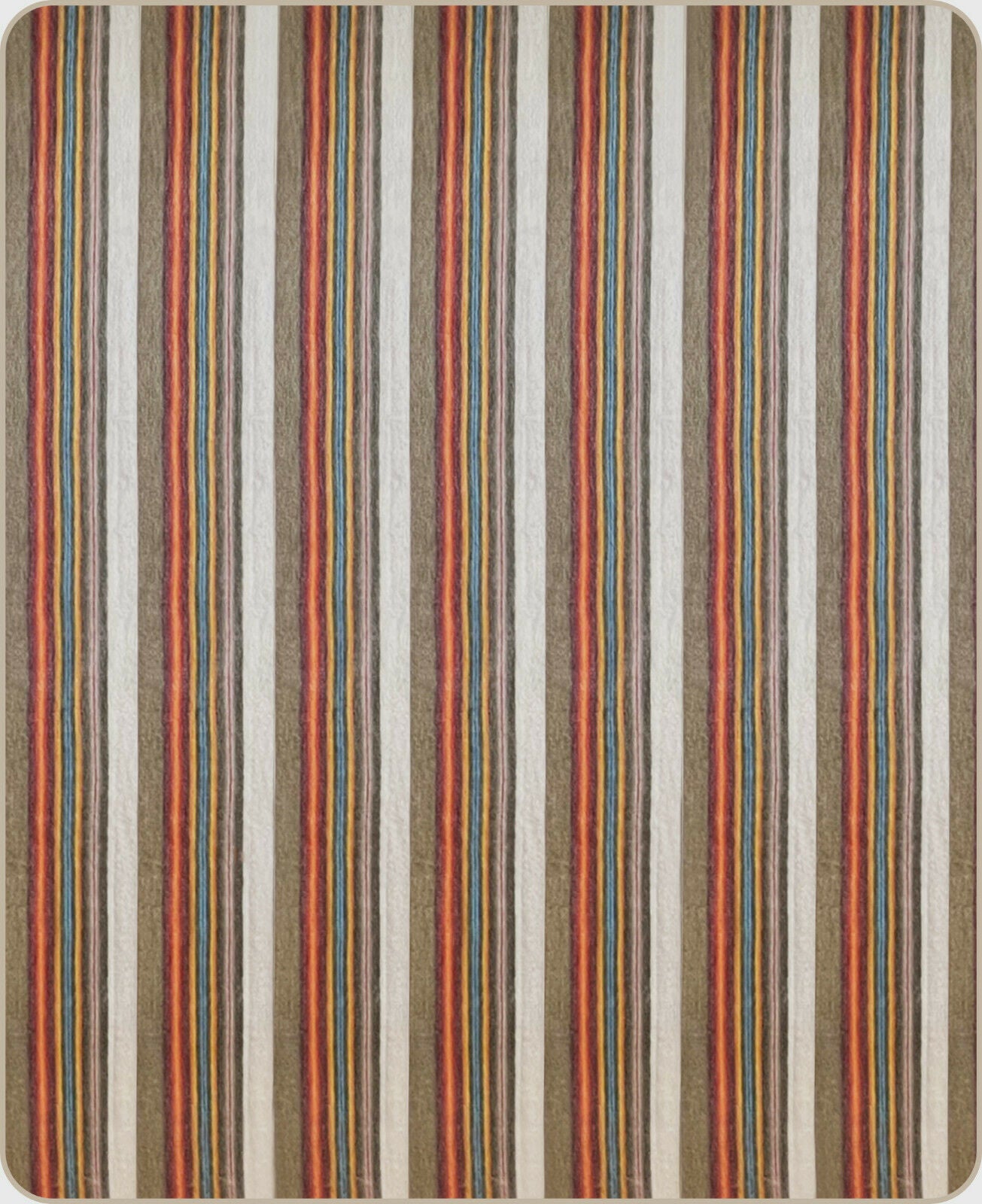 Pita - Baby Alpaca Wool Throw Blanket / Sofa Cover - Queen 97" x 67" - multi coloured thin stripes pattern