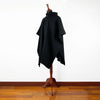 Load image into Gallery viewer, Llama Wool Unisex South American Handwoven Poncho M-XXL - solid black pattern