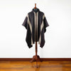 Load image into Gallery viewer, Paqui - Llama Wool Unisex South American Handwoven Thick Hooded Poncho - striped - dark purple