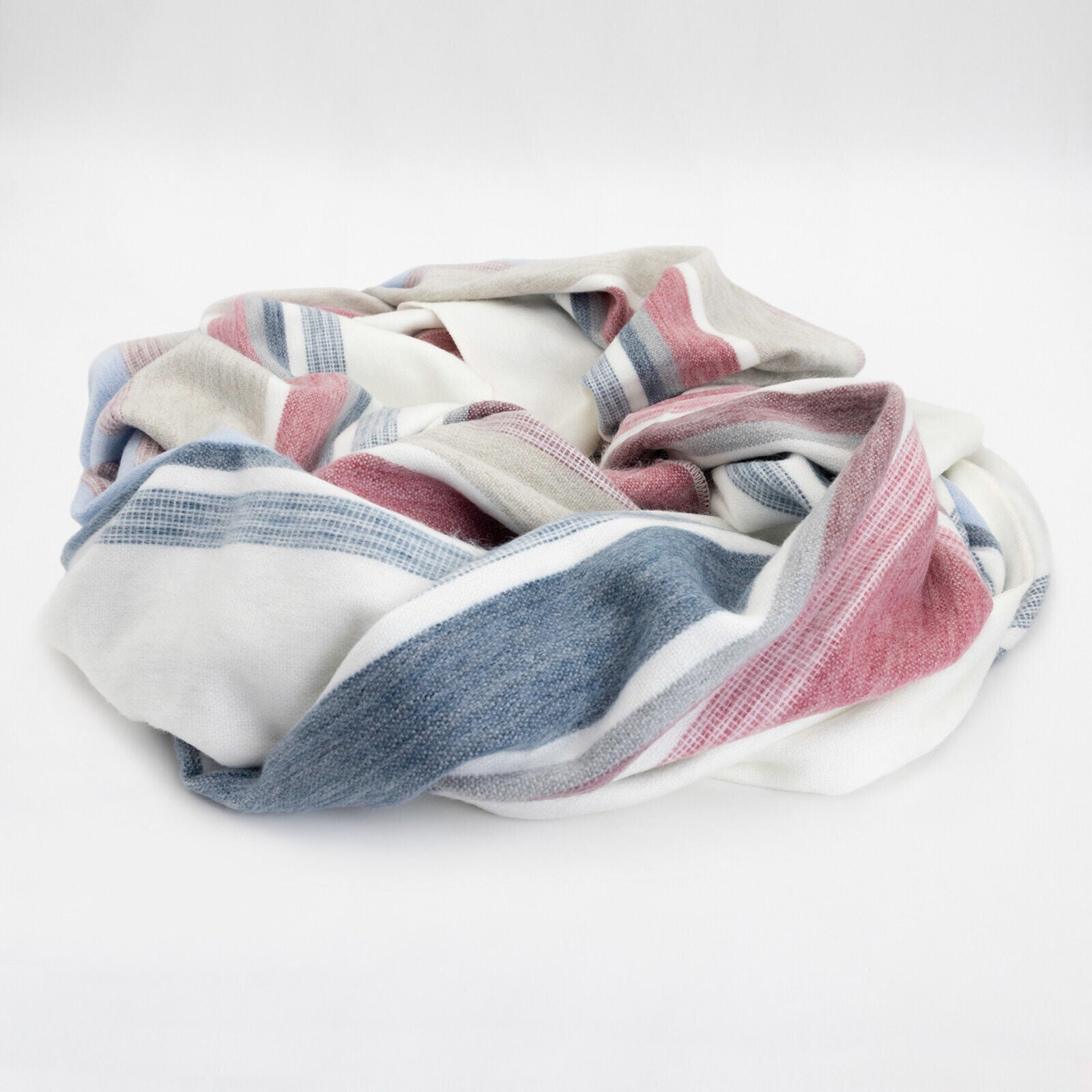 Pindo - Baby Alpaca Wool Throw Blanket / Sofa Cover - Queen 95 x 67 in - pink pastel colors