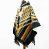 Load image into Gallery viewer, Shakai - Baby Alpaca wool Hooded Unisex Poncho XXL - Aztec pattern - BLACK