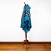 Load image into Gallery viewer, Ayuy - Llama Wool Unisex South American Handwoven Thick Hooded Poncho - striped - azure blue