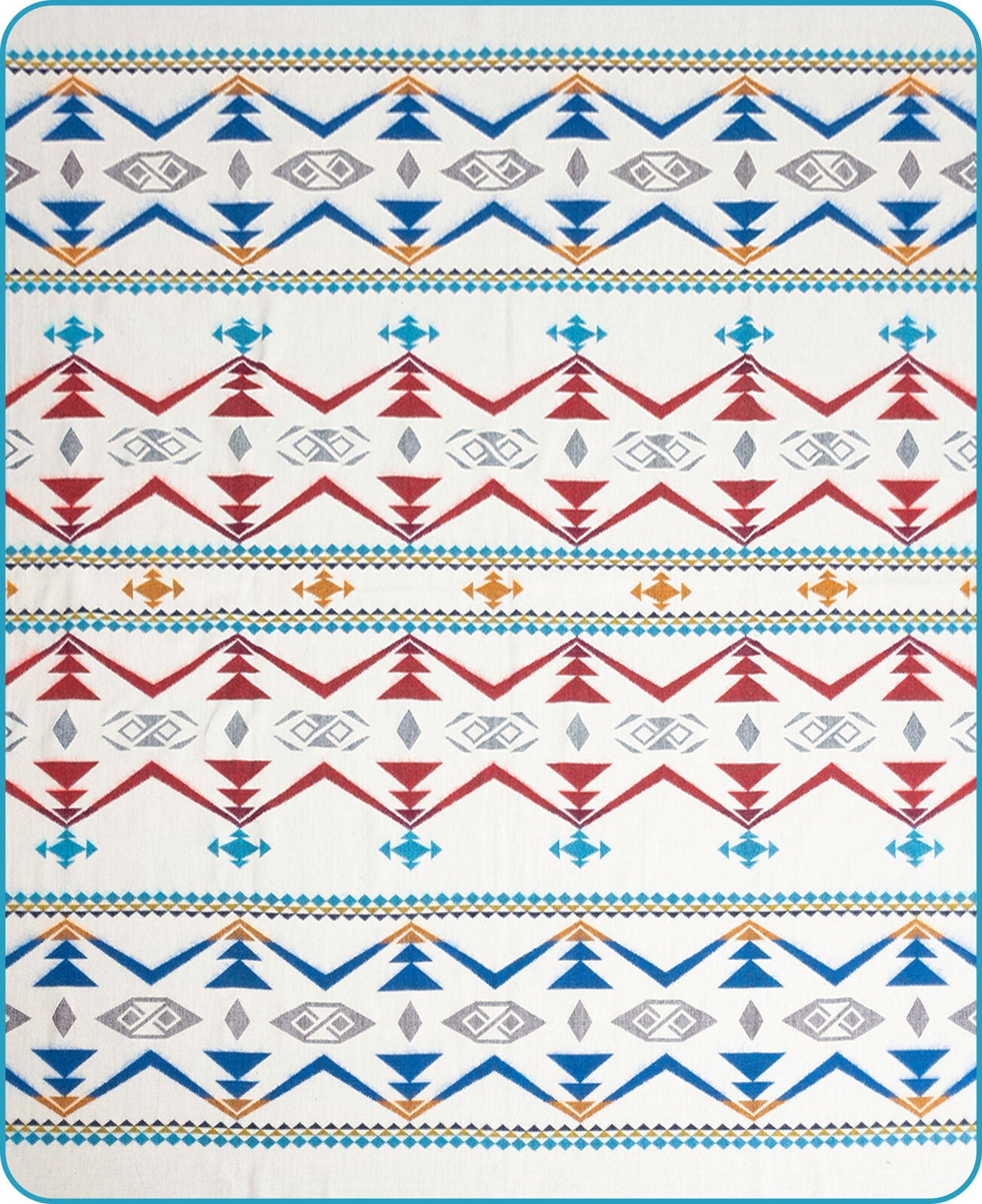 Cotacachi - Baby Alpaca Blanket - Extra Large - Aztec Southwest Pattern - Brown