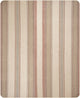 Zhumir baby alpaca wool blanket – a fabric features vertical stripes in beige, brown, and muted red tones, creating a pattern of alternating wide and narrow lines, suggesting a neutral, rustic aesthetic