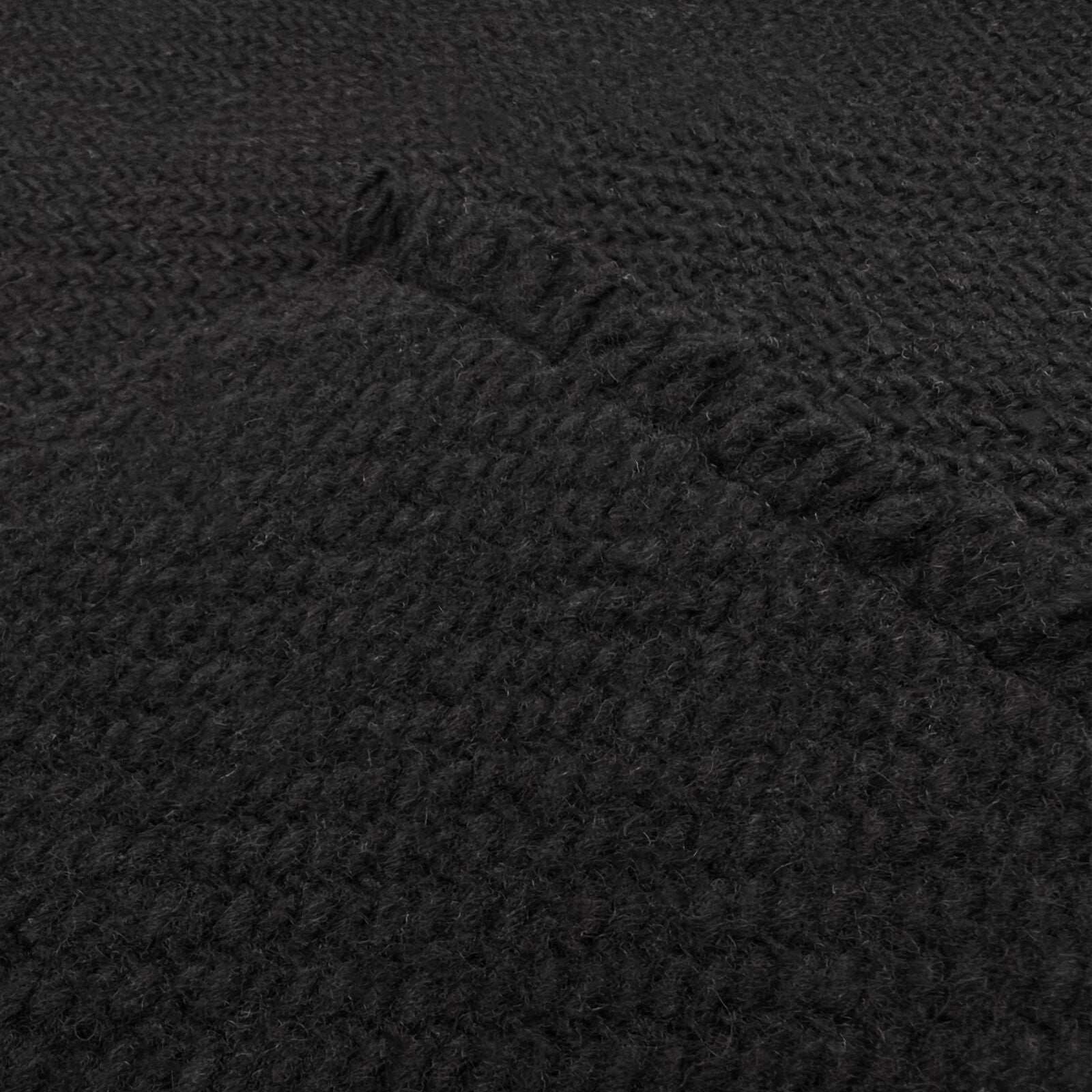 Llama Wool Unisex South American Handwoven Poncho M-XXL - solid black pattern